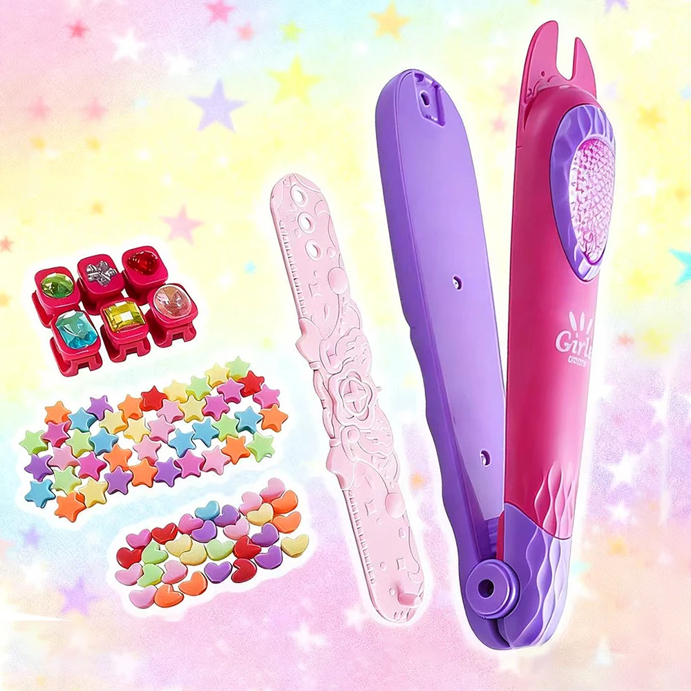 Bastone per editing dei capelli fai-da-te Giocattolo Intrecciatura Clip Stringa Bastone Macchina Gioielli Corda Perline Gemma Accessori Styling Ragazza Casa da gioco Regalo