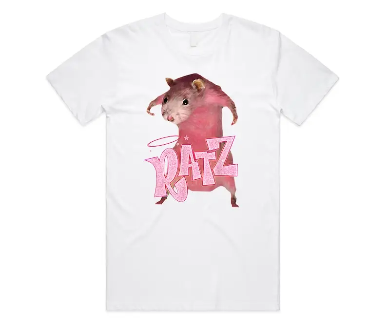 Ratz T-Shirt Tee Top Funny Pink Rat Meme Internet Humour Unisex