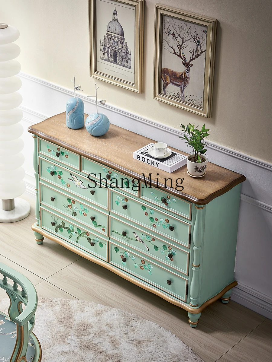 

ZYY painted modern simple living room entrance hall cabinet light luxury storage side cabinet against the tea cabinet