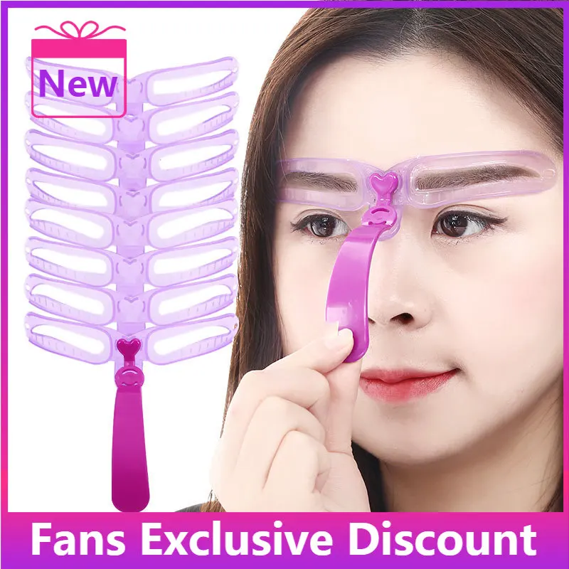 2022 New 4/8PCS Eyebrow Stencils Reusable DIY Eye Brow Drawing Guide Template Card Model Makeup Tool