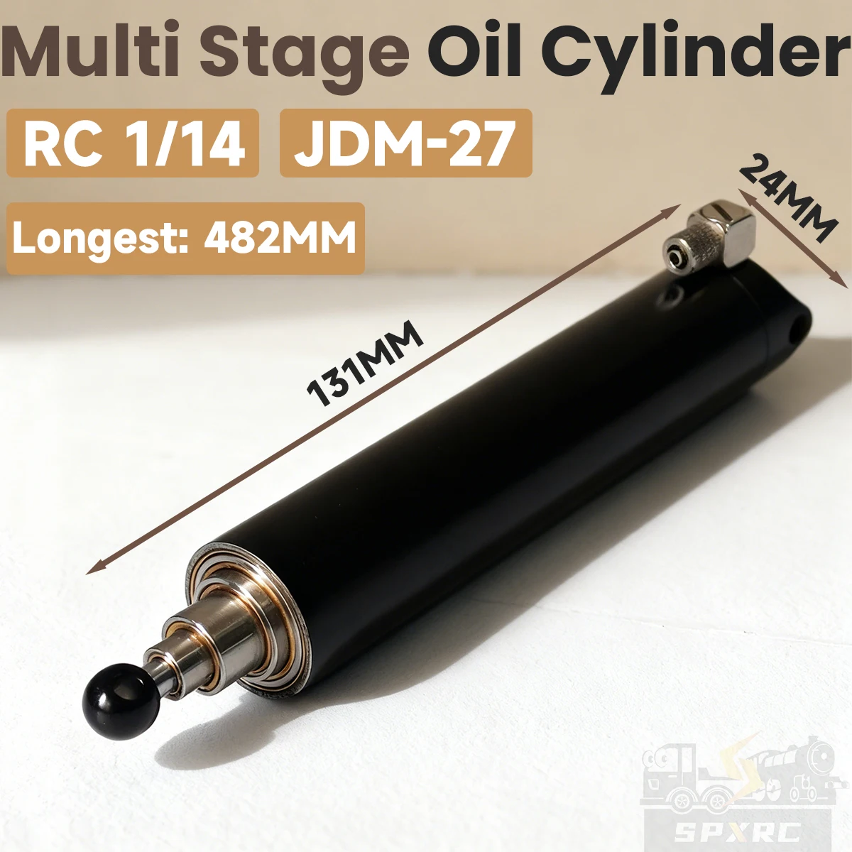 

Multi-Stage Hydraulic Oil Cylinder Metal JDM-27 For 1/14 Tamiya RC Dump Truck Tractor Trailer Container Mud Head Toy Model Parts