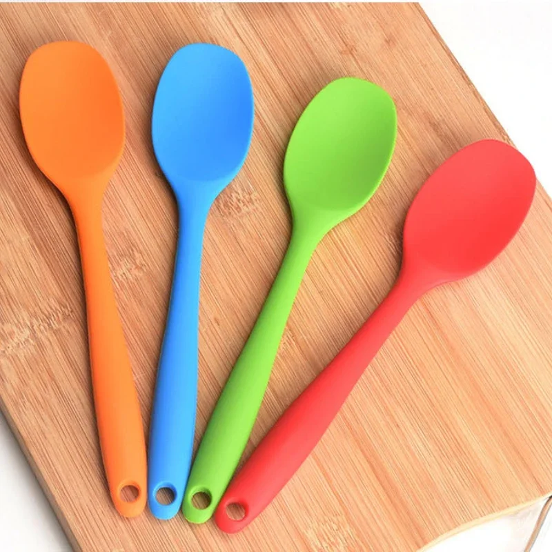 7 Color 210mm Universal Flexible Heat Resistant Silicone Spoon Scraper Spatula Ice Cream Cake for Shovel Kitchen Tool Utensil