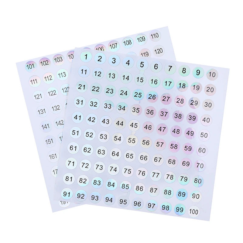 New Waterproof Laser Number Labels 1-200 Stickers Nail Polish Lipstick Bottle Number Tags DIY Manicure Storage Accessory
