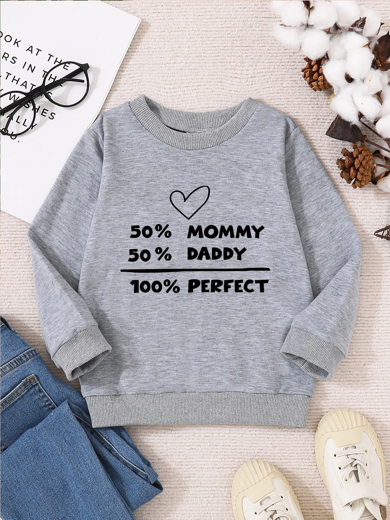 Kid Girls Boys Sweatshirts Long Sleeve 100% Perfect Letter Printed Casual Loose Sweatshirts Fall Spring Child Coat Tops