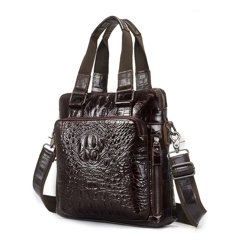 

Мужская сумка из натуральной кожи с узором аллигатора, роскошные сумки из крокодиловой коровьей кожи, новинка 2025 года, сумка через плечо или через плечо для мальчиков