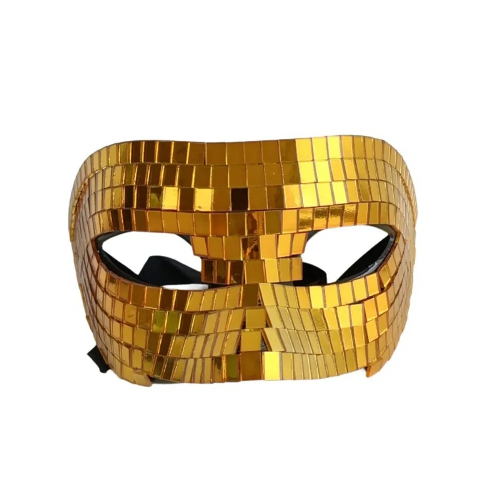 

Masquerade Ball Glitter Mirror Face Mask Male Adult Full Face Night Club Mask Eye Mask Cosplay Prom Props Home DJ Decor