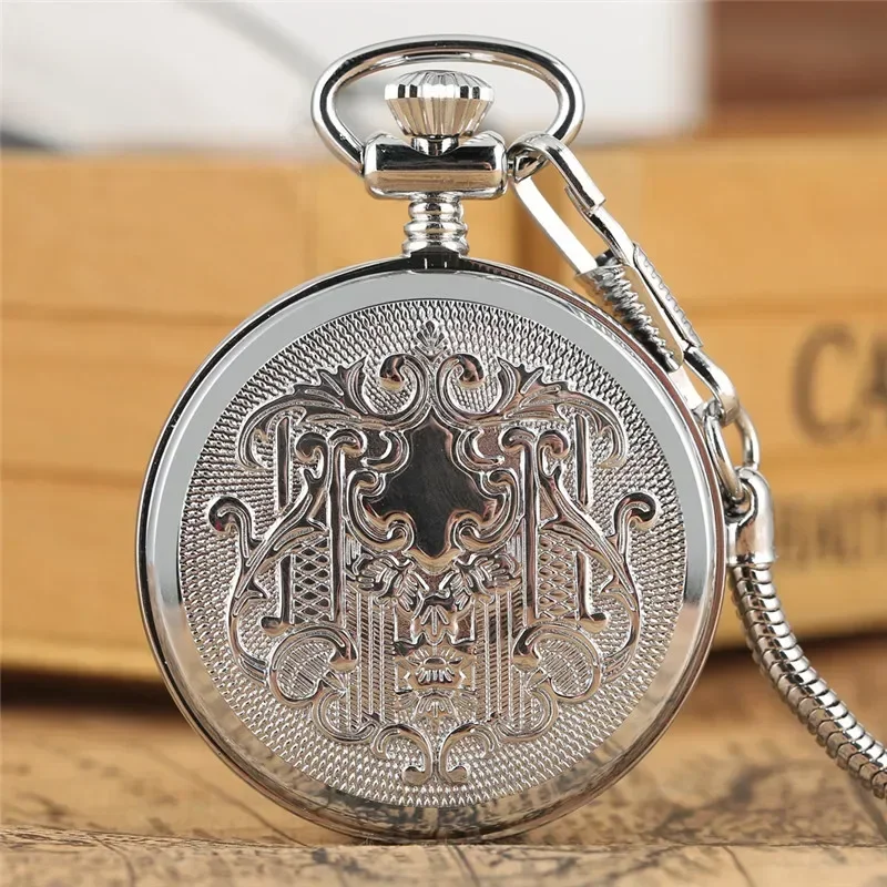 Antique Pocket Watch Hand Winding Mechanical Watches Luminous Arabic Number Clock with Pendant Chain Unisex Timeopiece