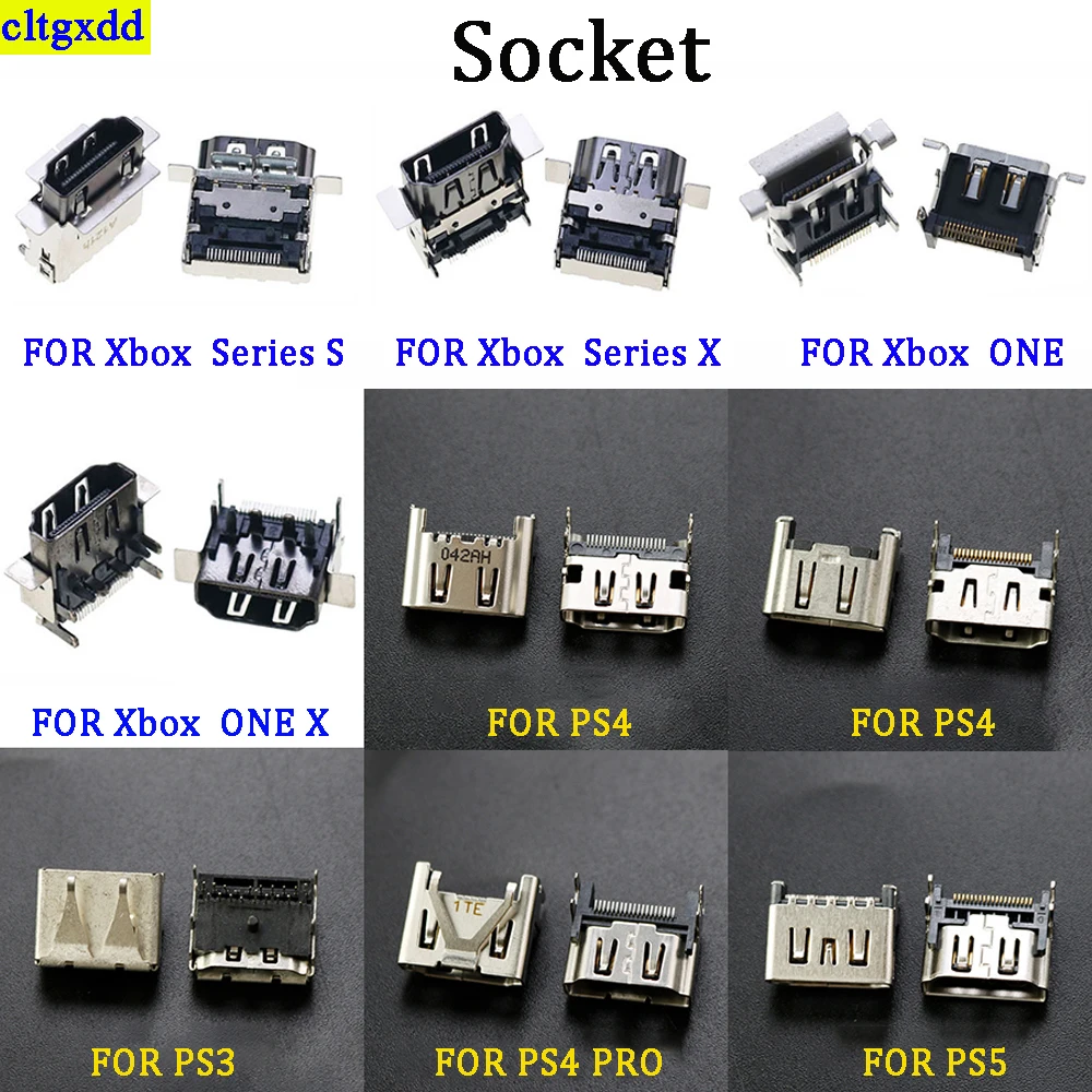 1piece FOR Xbox One Series X S HDMI compatible port socket interface connector FOR PS5 PS4 Pro PS3 Slim 3K 4K repair parts