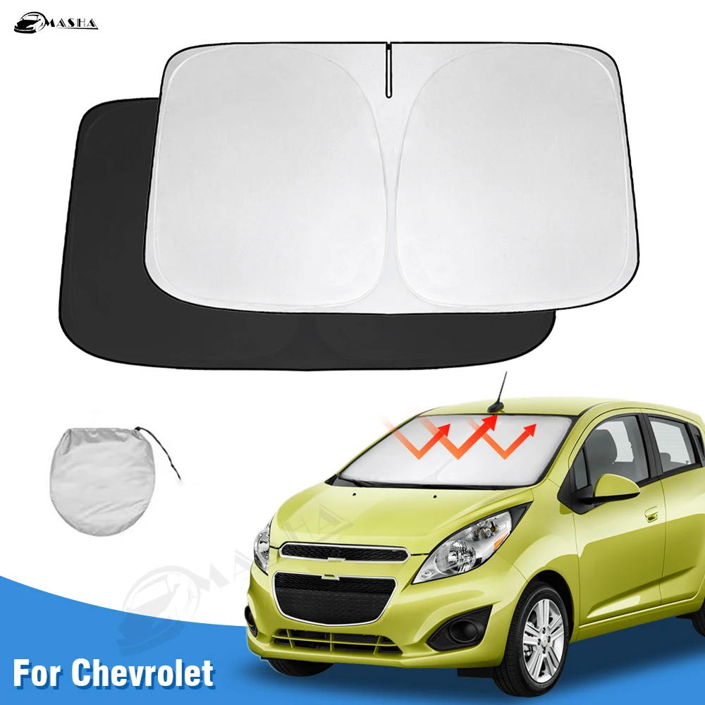 Windshield Sun Shade for Chevrolet / Chevy Spark 2013-2021 2022 2023 Window Sunshade Sun Visor Protector Foldable Blocks UV Rays