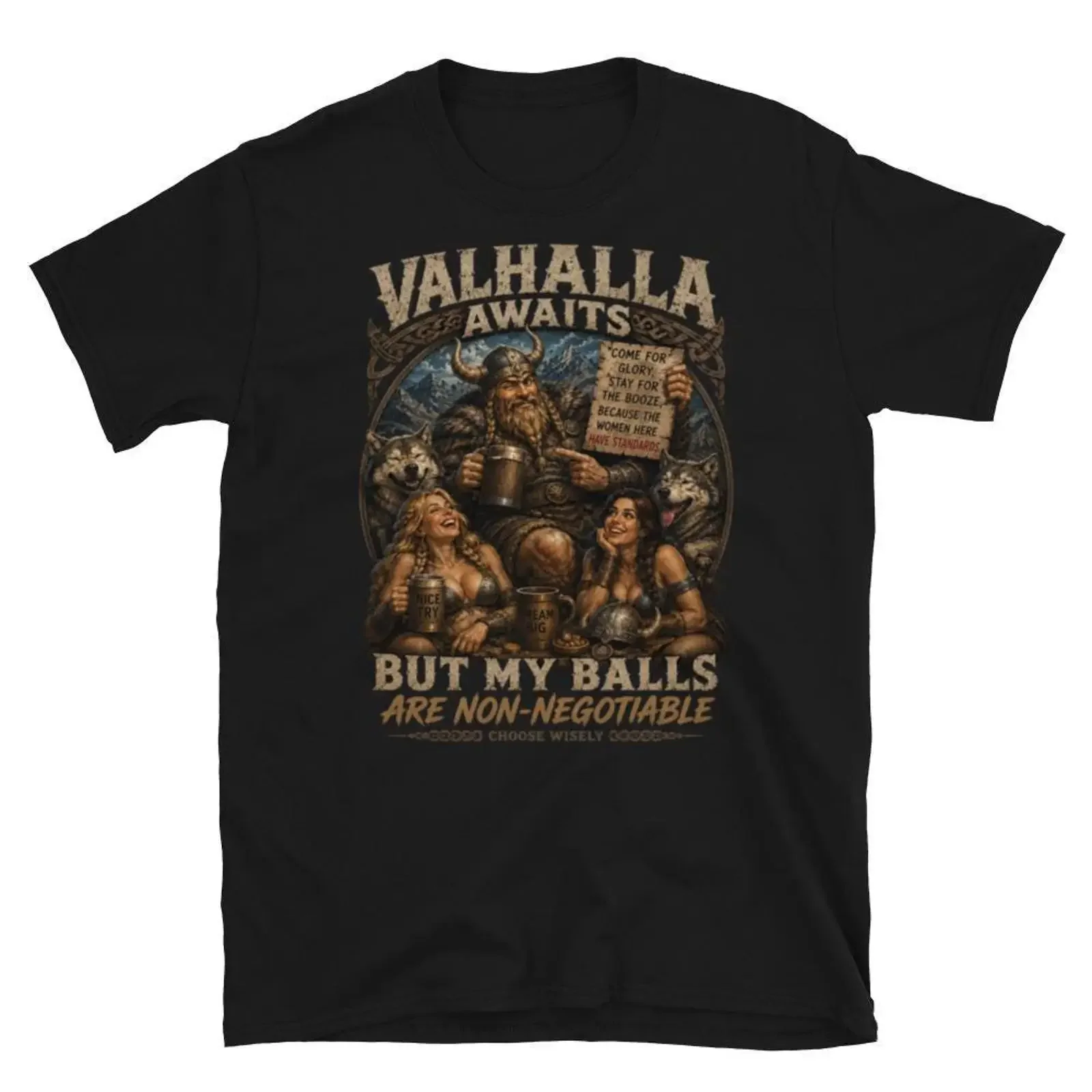 Valhalla 2 T Shirt vintage Washed Top For Everyday Wear Breathable fashion streetwear graphic Versatile Slightly Stretched Soft