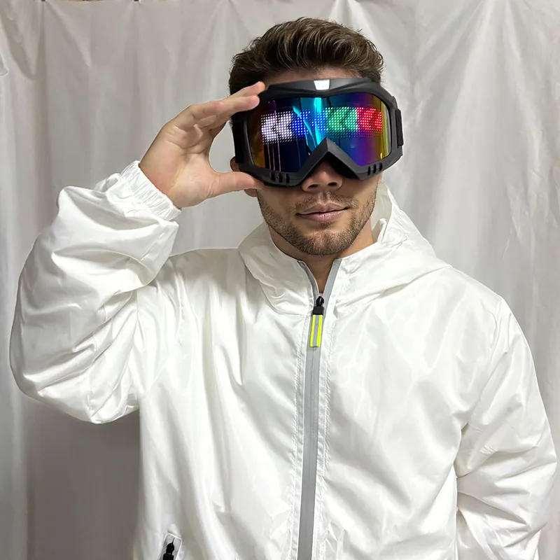 أزياء مرحلة الأداء ملحقات النظارات بارد DIY رسالة LED النظارات الشمسية التخصيص نظارات متوهجة #2