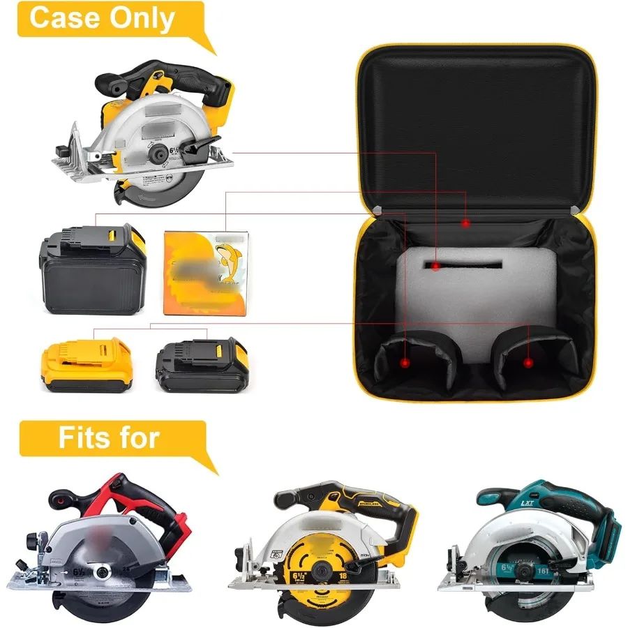 Universal Tool Bag for DEWALT 20V MAX Circular Saw DCS391B DCS565B Makita XSS02Z 18V Sierra Circular Saw Milwaukee M18 Skill Sa