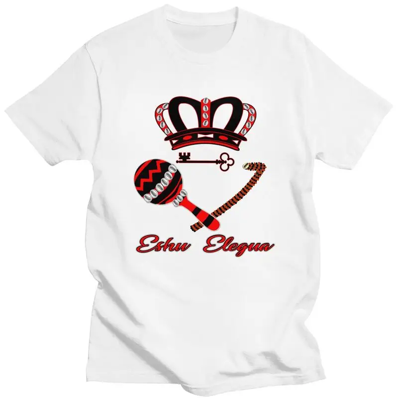 

Мужские футболки Eshu Elegua на заказ, хлопковая футболка с короткими рукавами, классическая футболка, футболки для отдыха, облегающая одежда