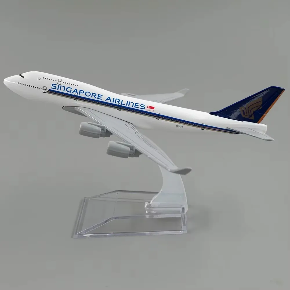 1/400 Scale B747 Singapore Airlinesเครื่องบิน 16 ซม.โบอิ้ง 747 เครื่องบินรุ่นของเล่นตกแต่งเด็กคอลเลกชันของขวัญ