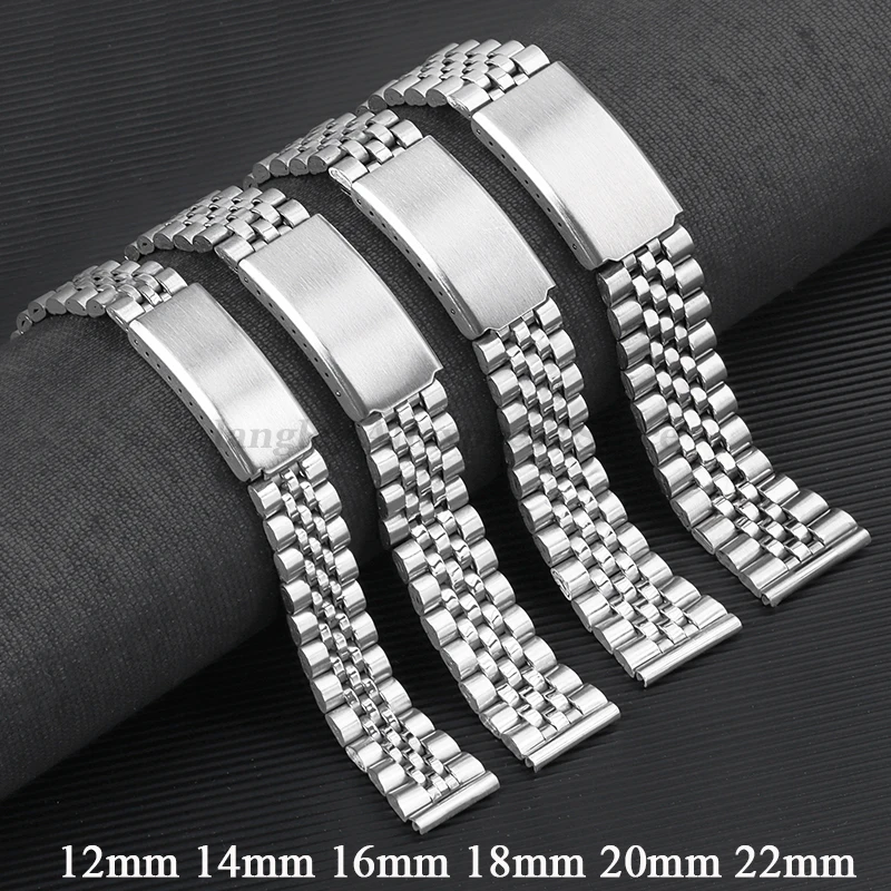 Stainless Steel Watch Strap for Seiko for Omega Wristband 12mm 14mm 16mm 18mm 20mm 22mm Men Sport Universal Bracelet Replacement