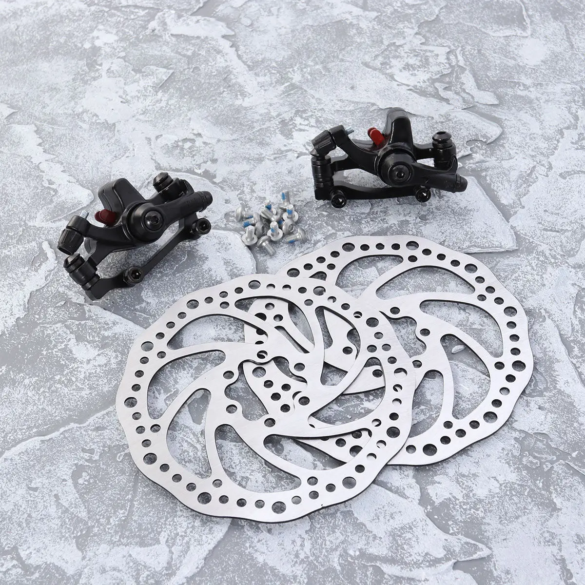 

Pack of Mechanical Rear Disc Brake Set Stainless Steel Most Applications Rear Disc Rotor Brake Kit for Mountain