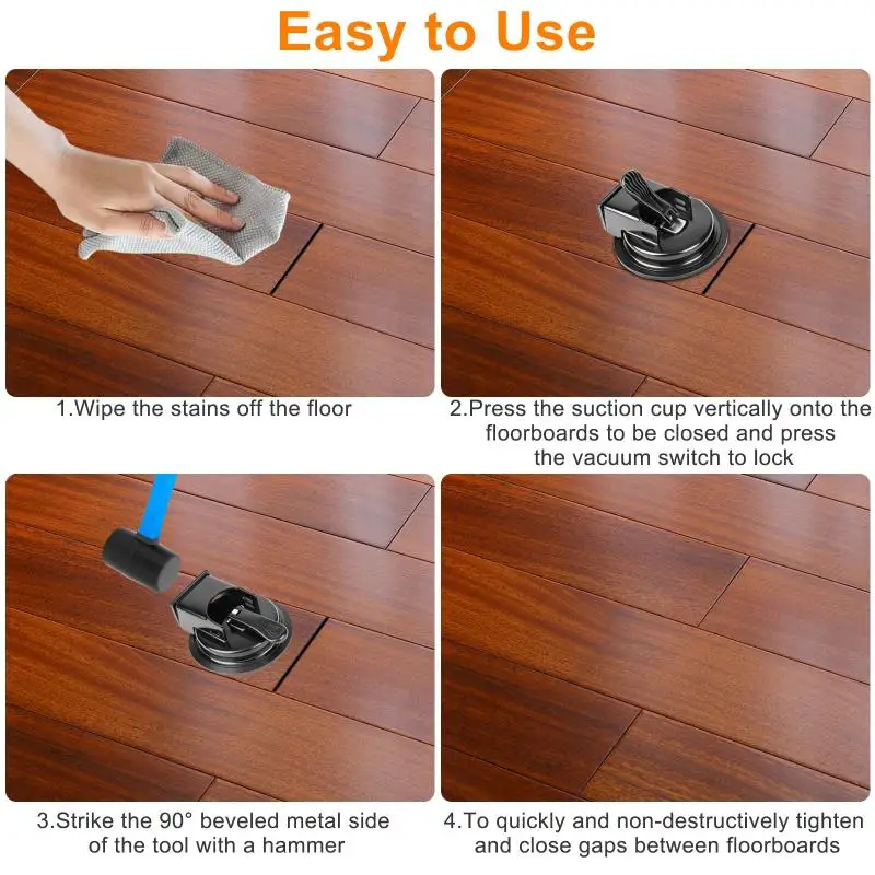 Heavy Duty Floor Gap Repair Fixer with Suction Cup Multifunctional Tool for Laminate Wood Vinyl Floor Maintenance