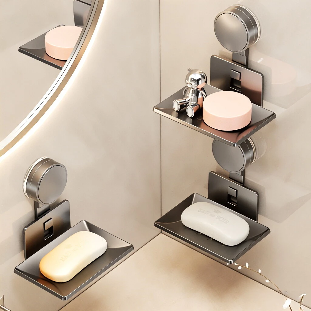 For Bathroom Accessories Storage Rack Wall Soap Dish for Bathroom Case Soap Box Dish Storage Plate Drain Soap Box