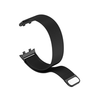 Milanese Fine Mesh Stainless Steel Magnetic Smart Watch Band for Oppo Watch 46mm - Black