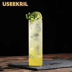 Japanese Style Cocktail Glass Straight Light And Thin Colin Glass Highball Long Glass Cup Juice Water Glass Cup For Home Bar