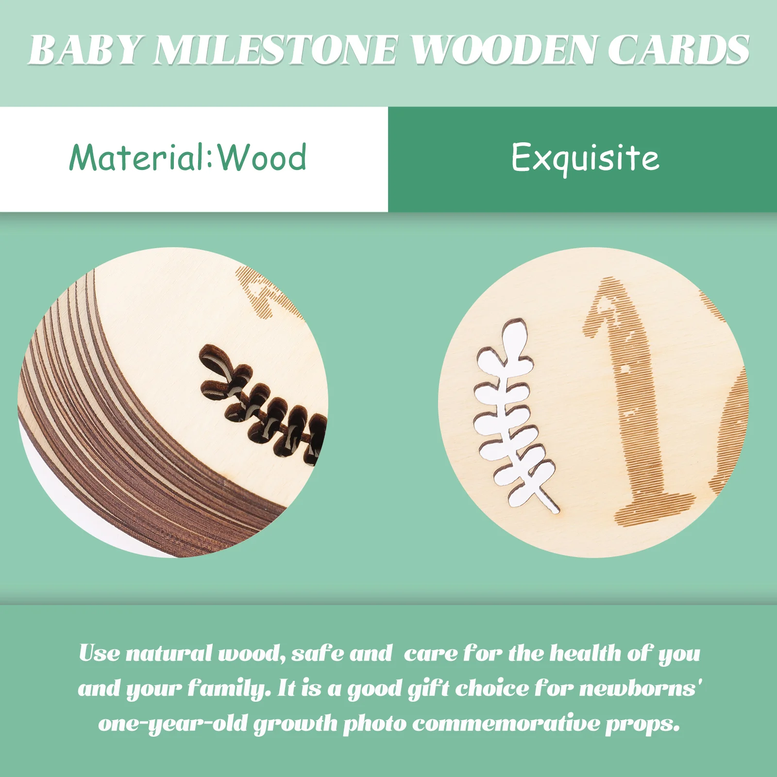 Wooden Birth Sign Newborn Digital Signage Photography Props Baby Monthly Milestones Blocks Infant Cards