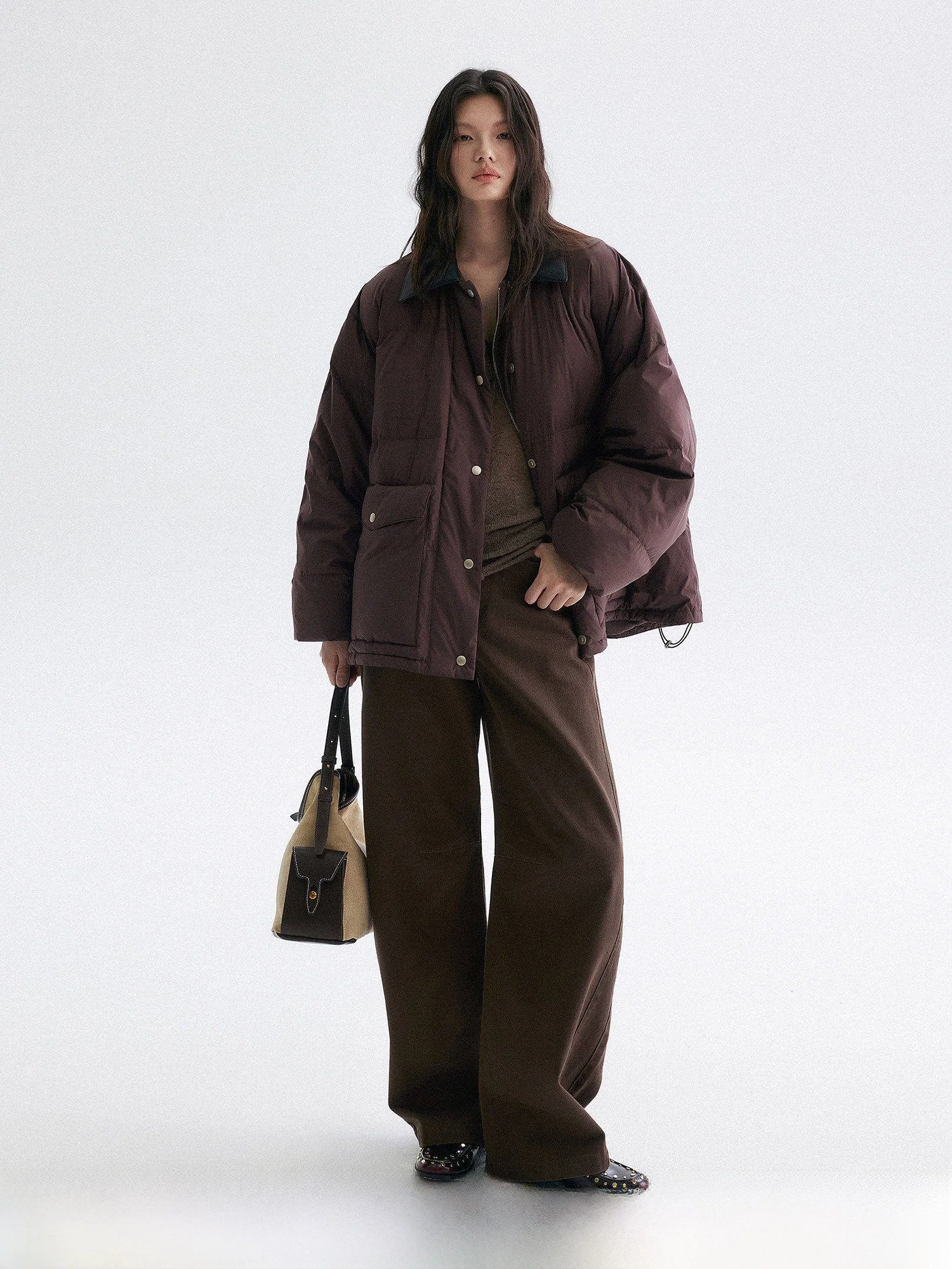 

Теплая свободная хлопковая куртка Bymolycho в винтажном стиле с цветными вставками, воротником из искусственной кожи, зимнее пальто с длинными рукавами, на молнии, прямого кроя