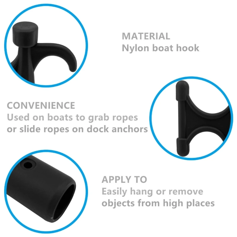 YD61 Detachable Nylons Boat Hook Attachments Mooring Boat Hook Head Replacement Top Boatings Part for Extension Tube