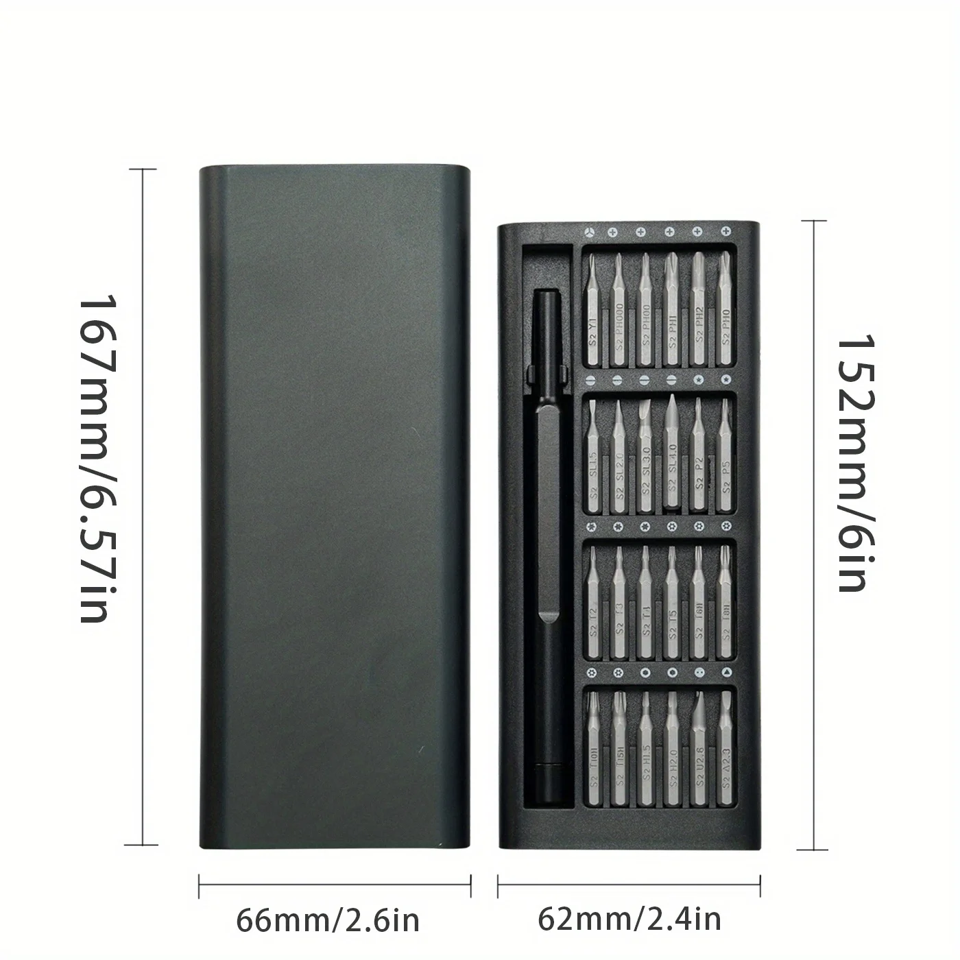 Zestaw wkrętaków precyzyjnych 24 w 1 — nieładowane ręczne końcówki stalowe, wielofunkcyjny zestaw naprawczy magnetyczny ze stopu aluminium