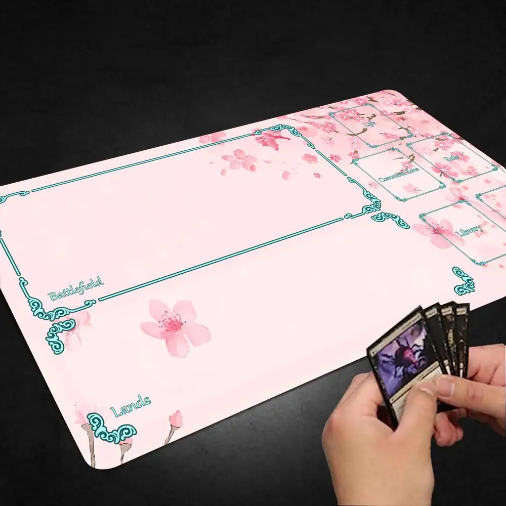 لوحة ماوس الكرز ذات طابع خيالي TCG سجادة لعب الألعاب سجادة لعب مبارزة للمبتدئين بطاقة معارك قائد 14*24 بوصة لوحة مكتب