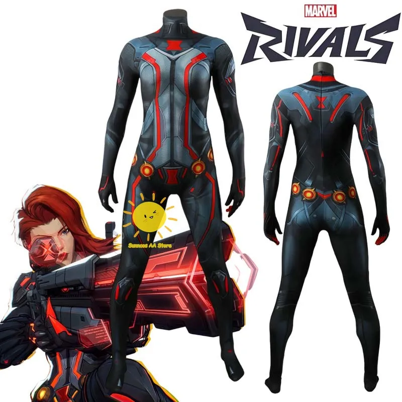 beast-kingdom-game-marvel-rivals-cosplay-black-widow-cosplay-costumes-elastic-print-jumpsuits-black-widow-halloween-cos-women