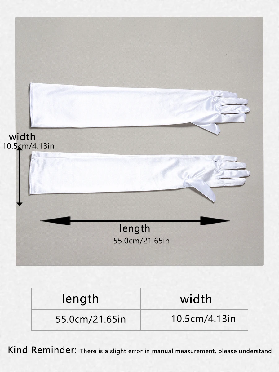 The bride\'s accessory is a pair of long white gloves suitable for women\'s wedding parties