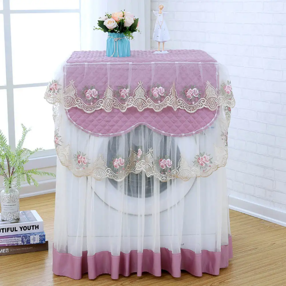 

GoodTop Lace Washing Machine Cover Dust Proof Protector Floral Style Washable 60*60*85cm Home Decoration