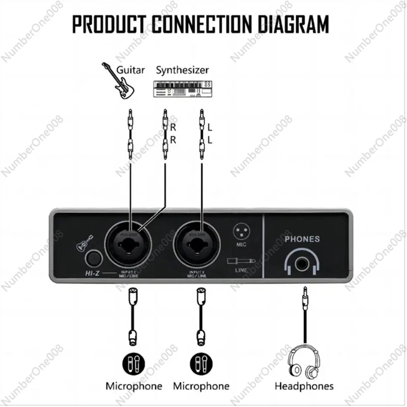 

Audio Interface Sound Card 48Khz Converter Broadcast Professional Studio For Karaoke Recording