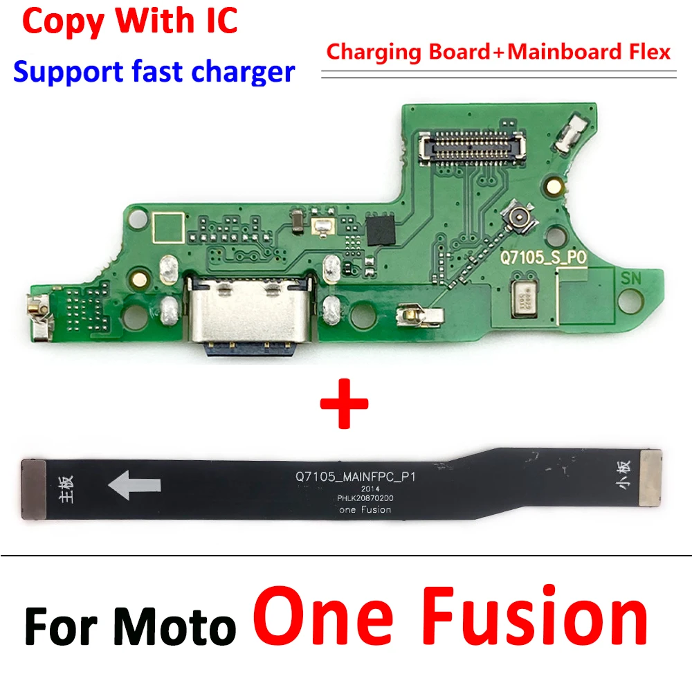 10Pcs，USB Charger Charging + Main Motherboar Connector Board Cable For Moto One Fusion Plus Hyper G Power 2021 E4 E7 E5 Play Go