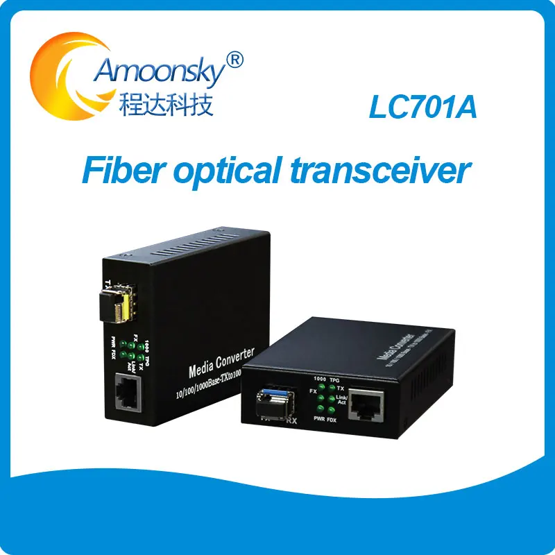 AMS-LC701 LC Port Fiber Optical Converter For Led Display Support Single Mode Double Fiber Extender