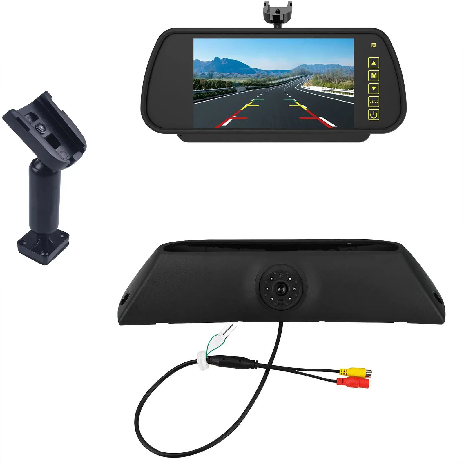 3rd  High Level Brake Light Reversing Camera with 7 inch mirror monitor with 10M Cable kit For Iveco Daily (2011-2014)