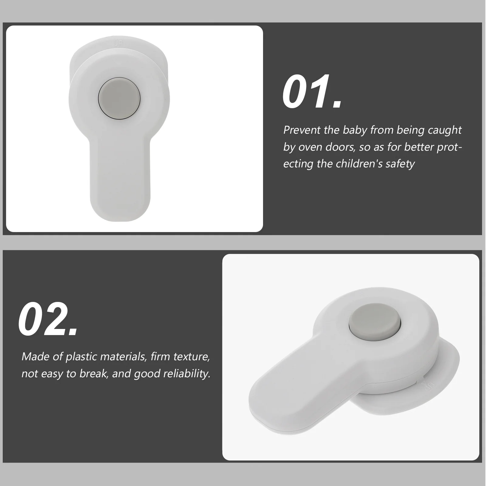 Fechadura de porta de forno à prova de crianças, 2 peças, fechadura de segurança para bebês, fácil instalação, evita abertura de crianças, forno, cozinha, proteção de segurança