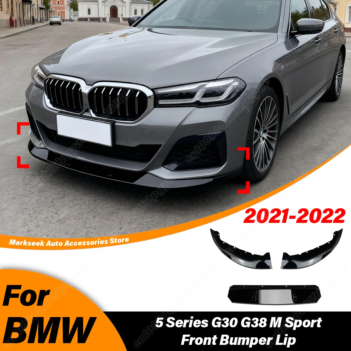 

For BMW 5 Series G30 G38 M Sport 2021 2022 Automobile Front Bumper Lip Sports Splitter Spoiler Diffuser Body Modification Kit