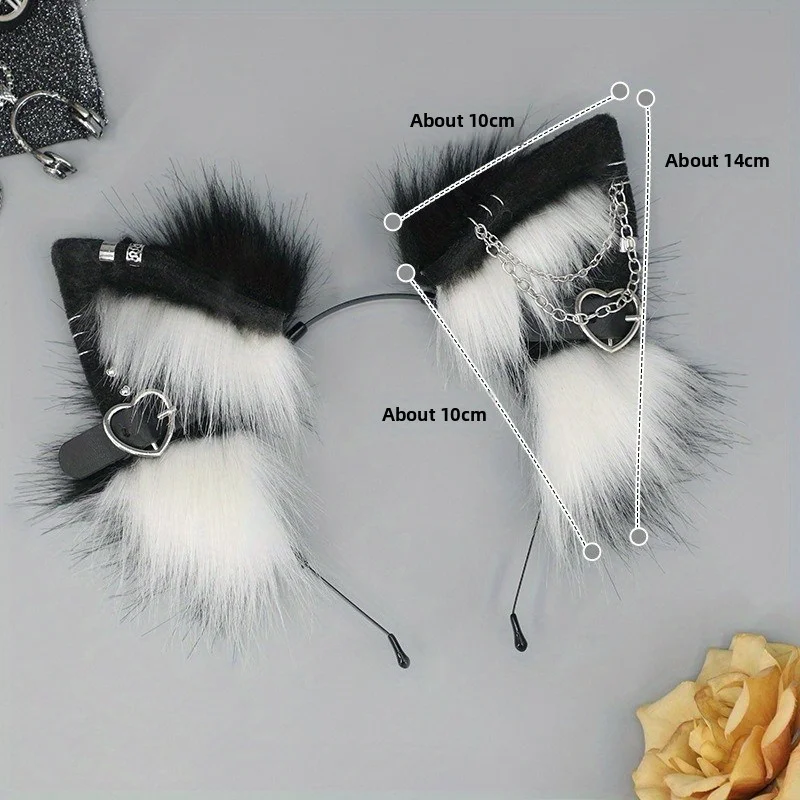 Costumes Accessories Handmade Cute Plush Beast Ears Cosplay Comic Exhibition Punk Headband Girl Headwear
