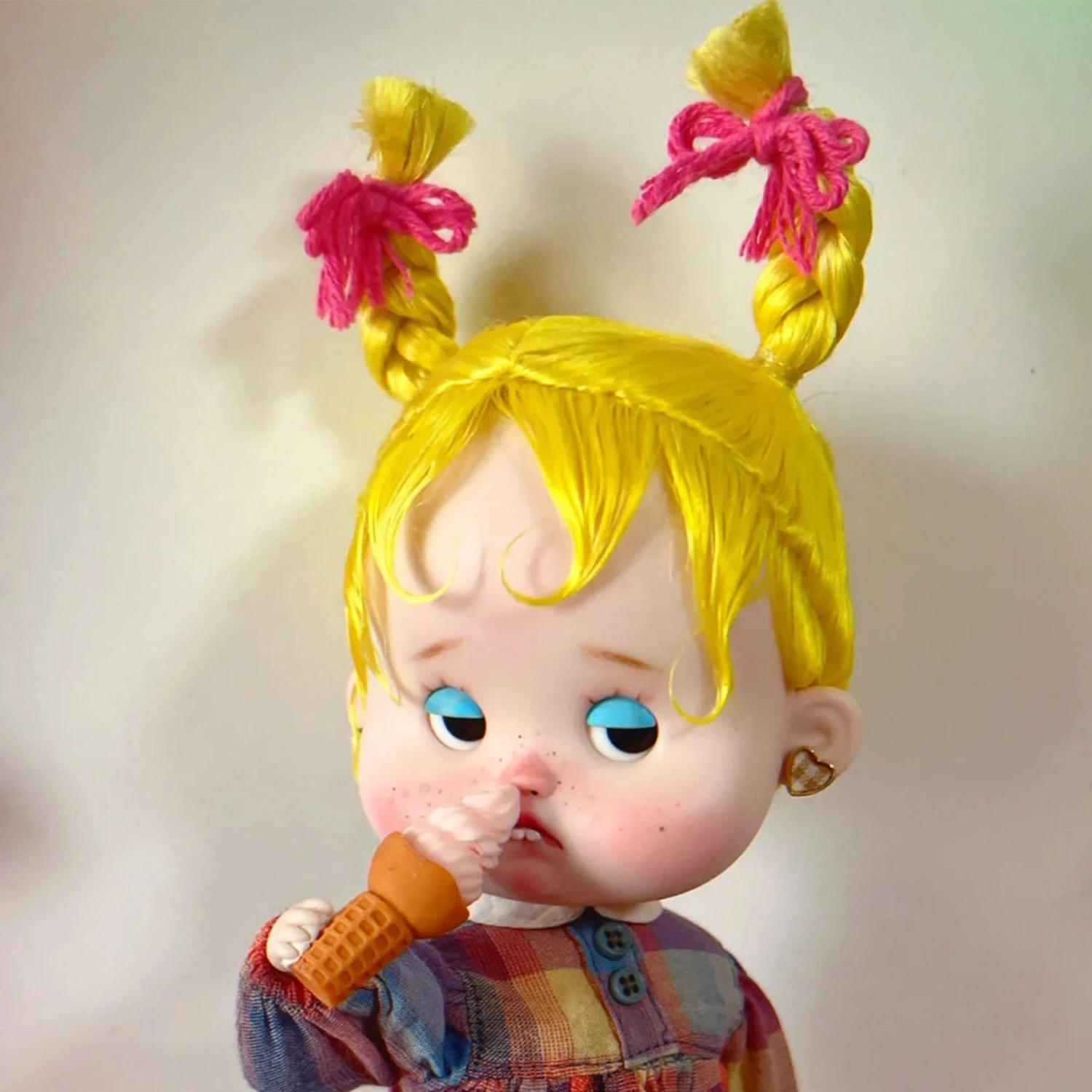 الطلب المسبق BJD Doll OB Lulu 1/8 Gagtooth عيون نصف مغلقة التعبير رئيس Poseable تحصيل الراتنج الشكل #1