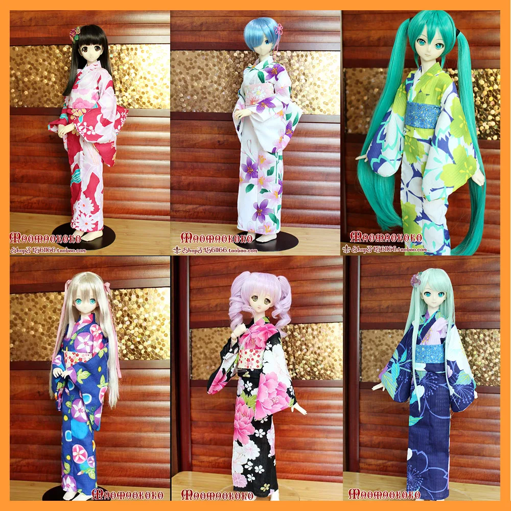 [High Quality] 1/3 1/4 Doll Multi Colored Cute Girl Printed Japanese Kimono Belt For BJD.DD.AP.MDD Azone For Fans DIY