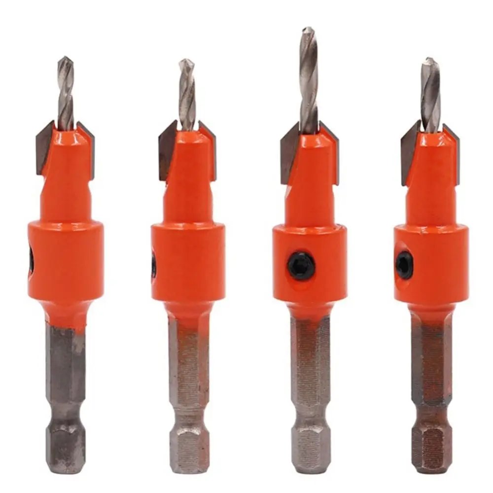 8Size HSS Countersink Drill Bit Hex Shank Woodworking Hole Opener Drill Bit Wood Metal Hole Cutter Multifunctional Drilling Tool