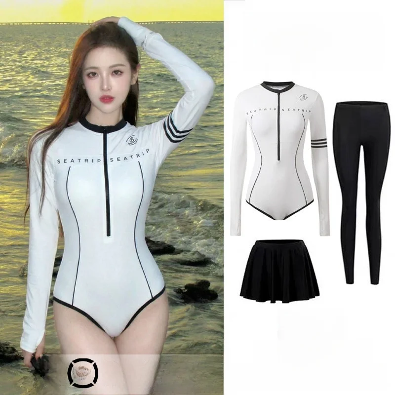 

Professional Women's Wetsuit One-Piece Swimsuit Long Sleeve Long Pants Quick Dry Jellyfish Suit Surfing Swimming Costume