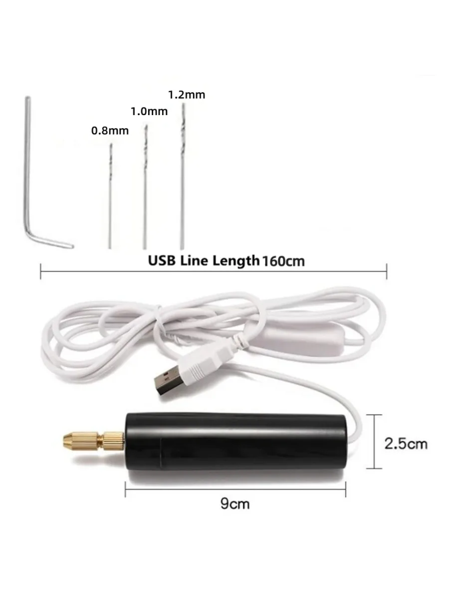 Handheld mini-elektrische boormachine, doe-het-zelf, USB-elektrische boormachines voor het maken van sieraden van epoxyhars, houtbewerking, graveerpen - afbeelding 2