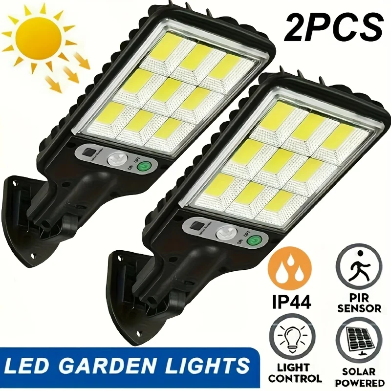 

2PCS, Street Lights, LED Lights with Remote Control, Human Body Sensor Lights, 3 Lighting Modes, Suitable for Gardens ， Terraces