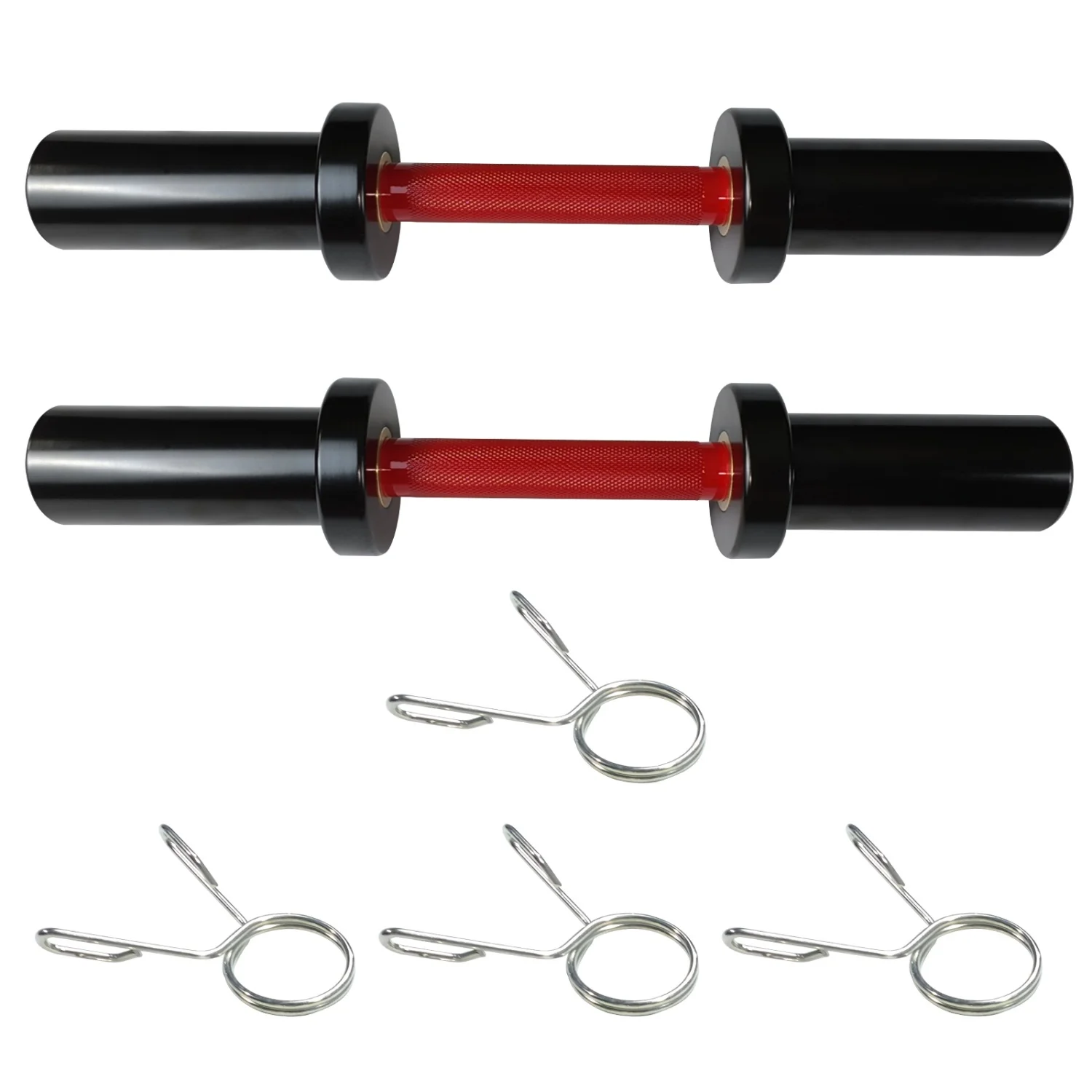 Ensemble de 2 poignées robustes pour haltères de 16 pouces, conçues pour supporter des charges élevées – barres en acier solide avec manchons rotatifs et poignées moletées – compatibles avec des disques de poids de 2 pouces – équipement idéal pour l’entraînement en force à domicile.