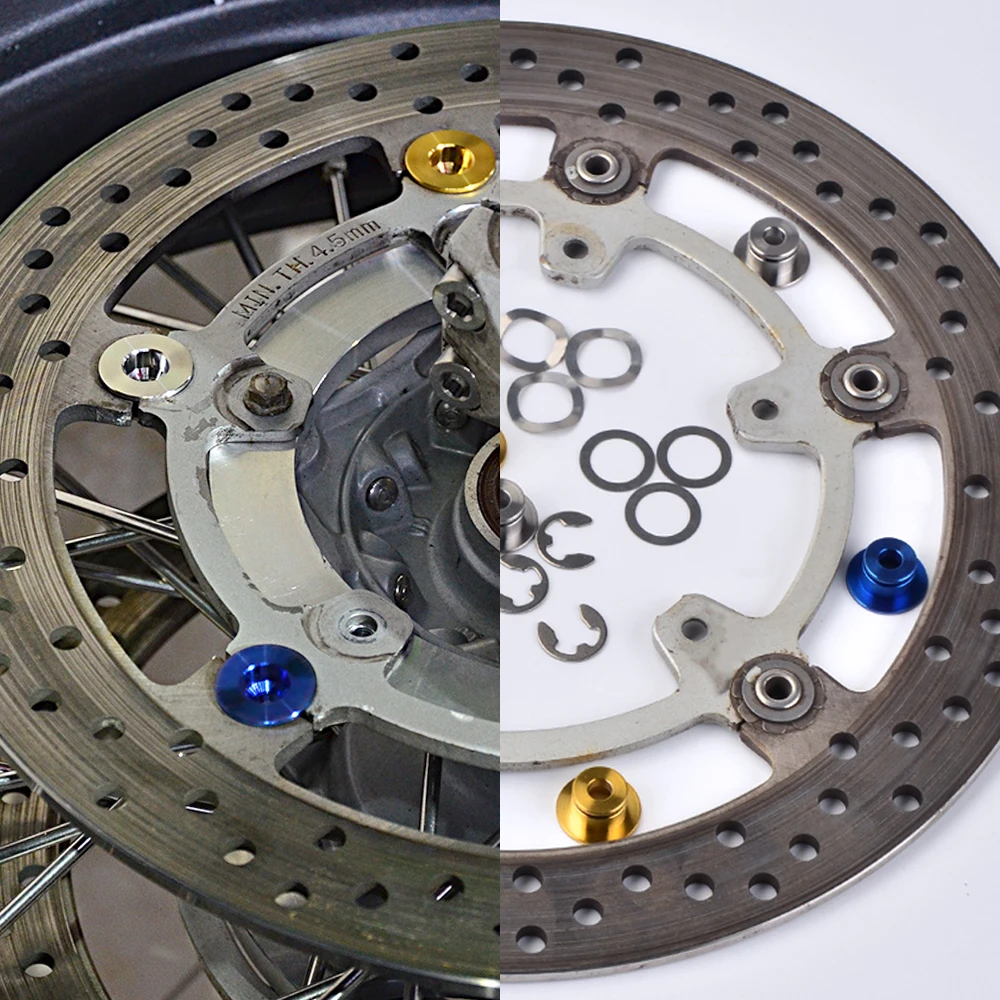 

Titanium Motorcycle 4.5-5.2mm Brake Disc Floating Bobbins Circlip for Honda CBR600RR CBR1000RR 2004-2018 CB500X CBR500R 2013-18