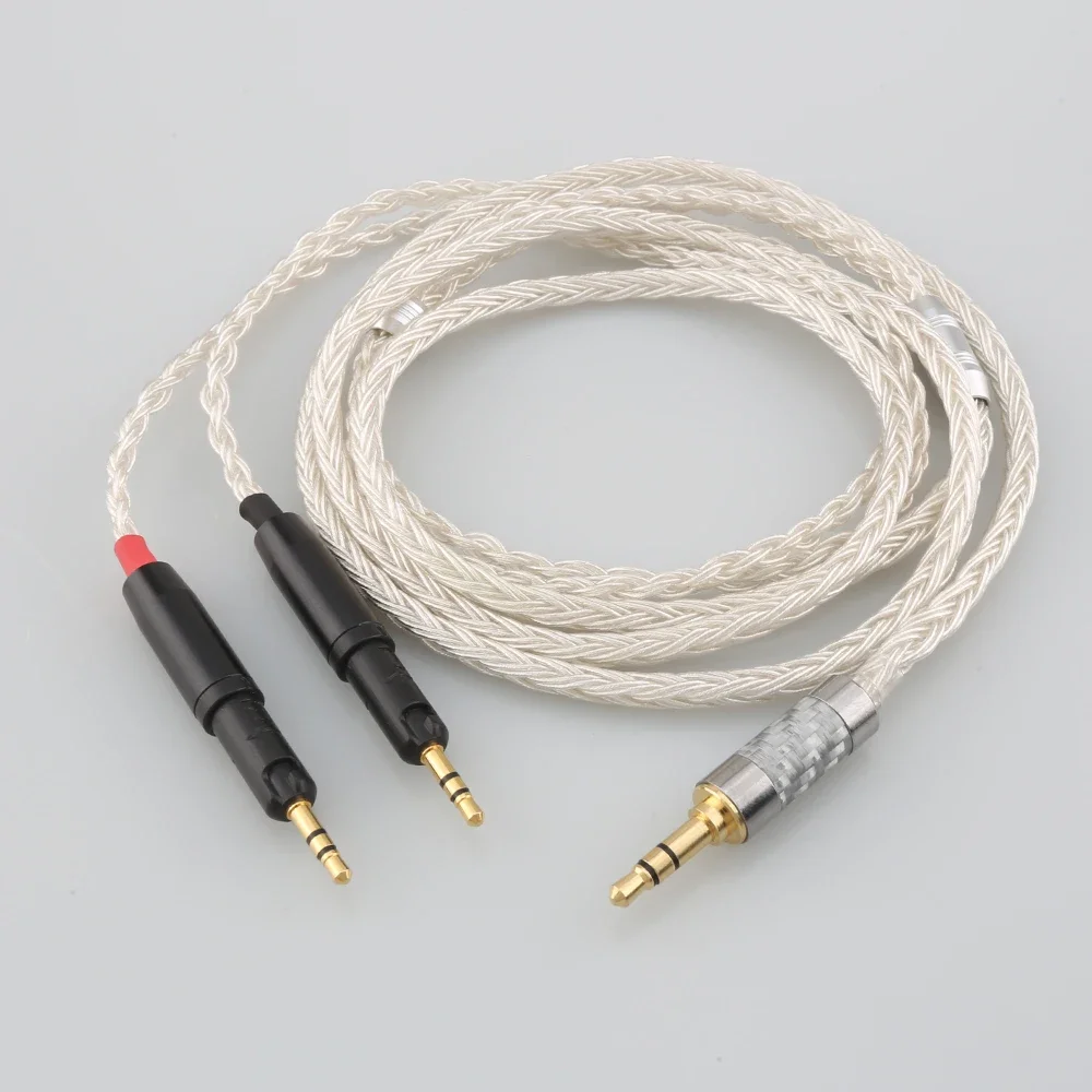 Audiocrast HiFi 6,5 mm 2,5 mm XLR 4,4 mm 16 Core OCC Cabo de fone de ouvido trançado banhado a prata para ATH-R70X