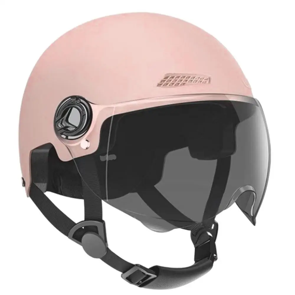 Fahrradhelm 3C-Zertifiziert für Männer, Frauen, Erwachsene und Kinder Cartoon-Elektrofahrrad-Motorrad-Halbhelm mit Schutzbrille – Detail 21