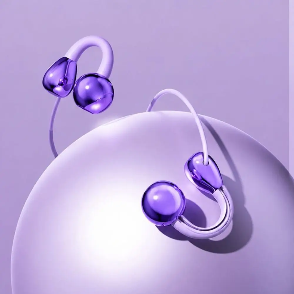 New Inline Control Clip-on Wired Headphones Built in Mic Lightweight Clip on Earphones Open Earbuds Sports Listening